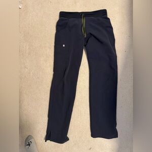 Figs women’s  blue/grey scrub bottoms with Olive Drawstring